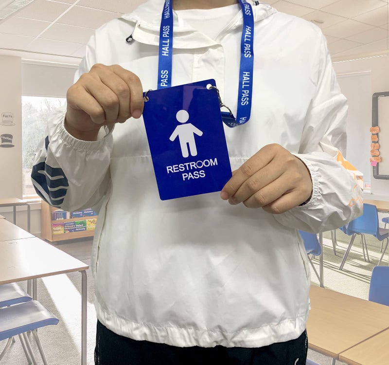 BEMAXYE Hall Pass Lanyards with Large Card Passes, Unbreakable School Classroom Passes Set for Teacher Parents (Blue) - Image 5